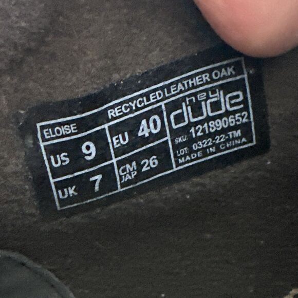 Hey Dude Eloise Ankle Boot Pull On Lace Up Recycled Leather Oak Moc Toe Womens 9 - Picture 12 of 12